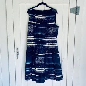 COS A-Line sleeveless navy white speckled dress